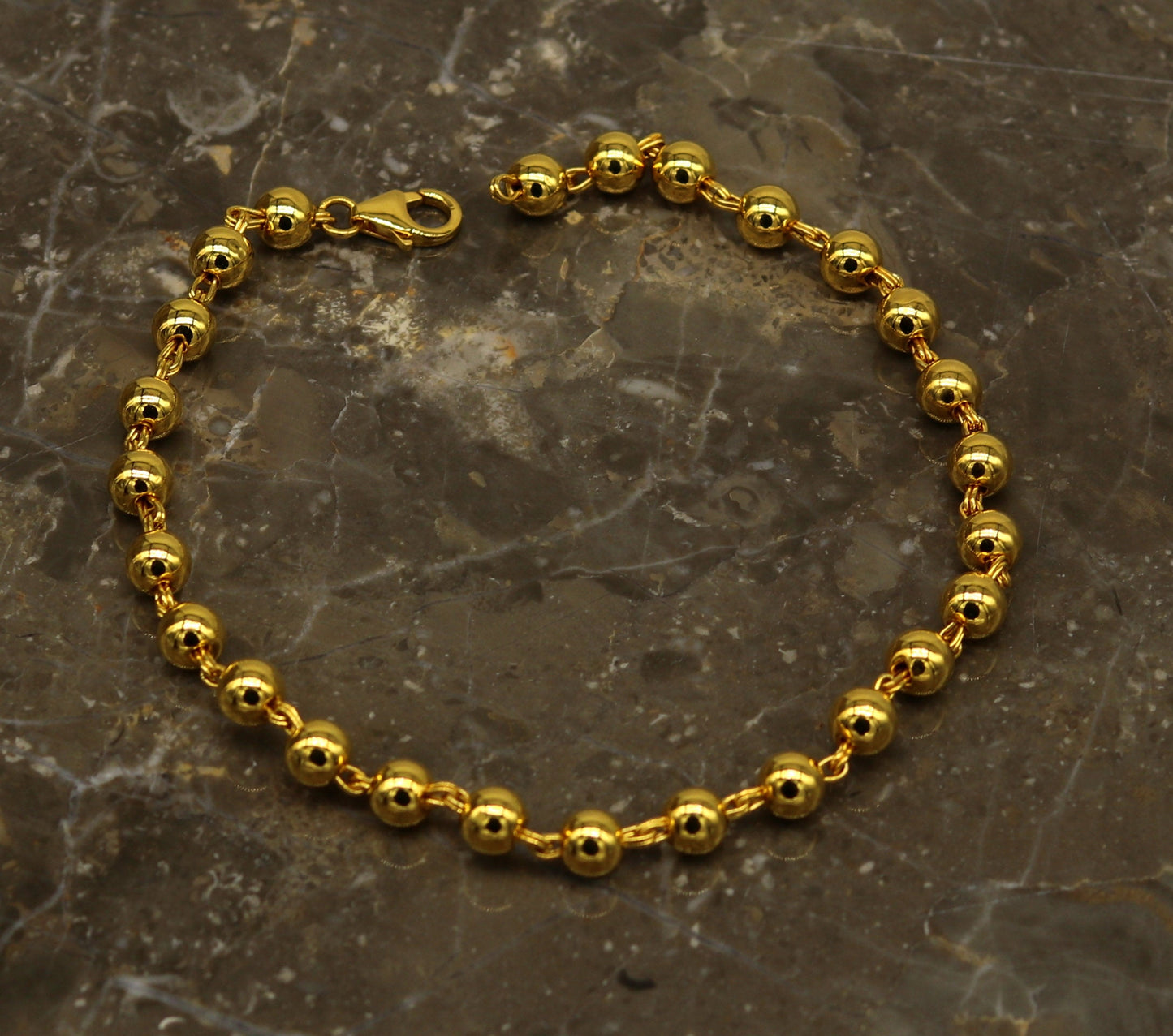 925 sterling silver handmade gorgeous gold polished beaded bracelet, excellent customized gifting stylish bracelet unisex jewelry sbr210 - TRIBAL ORNAMENTS