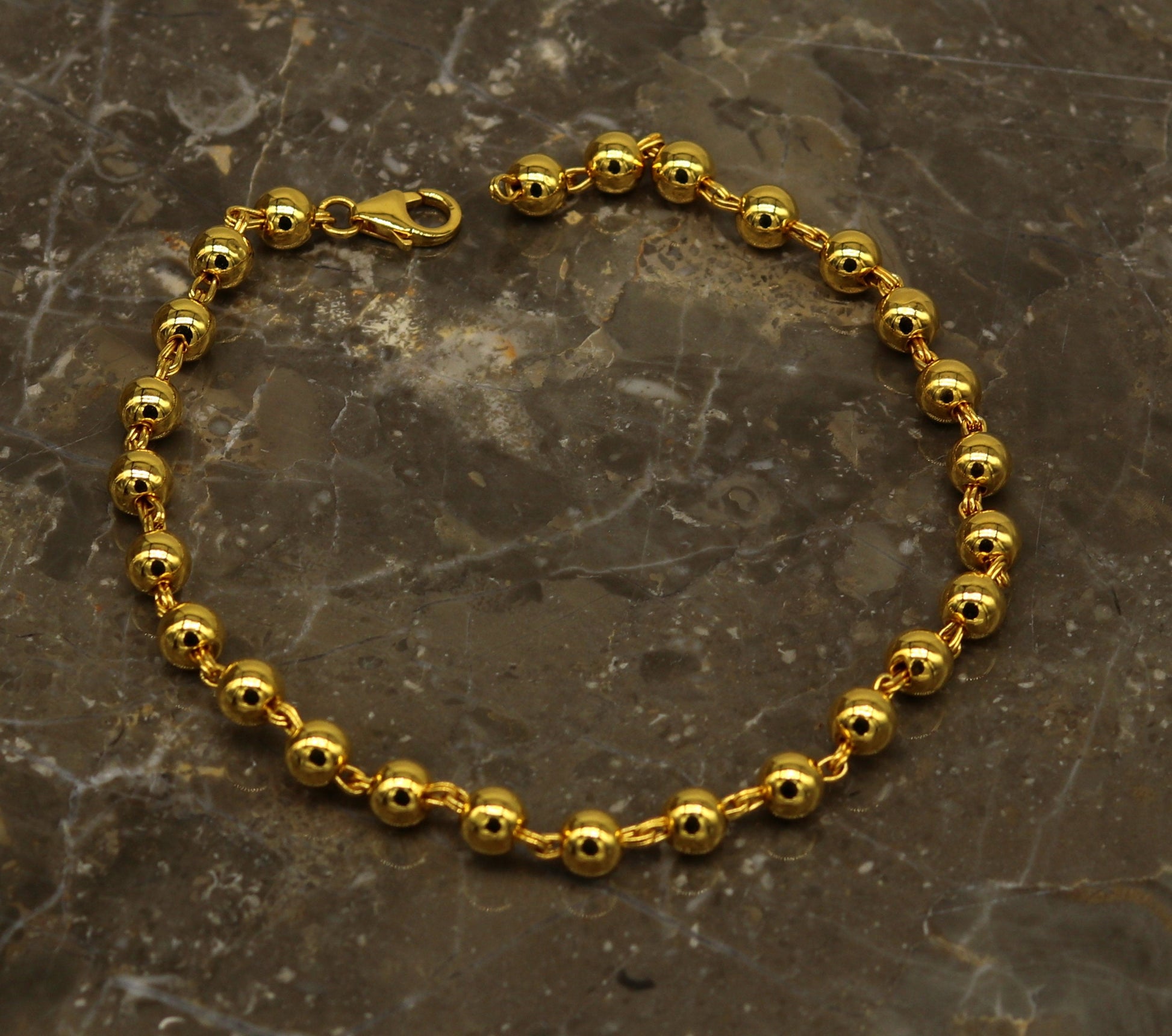 925 sterling silver handmade gorgeous gold polished beaded bracelet, excellent customized gifting stylish bracelet unisex jewelry sbr210 - TRIBAL ORNAMENTS