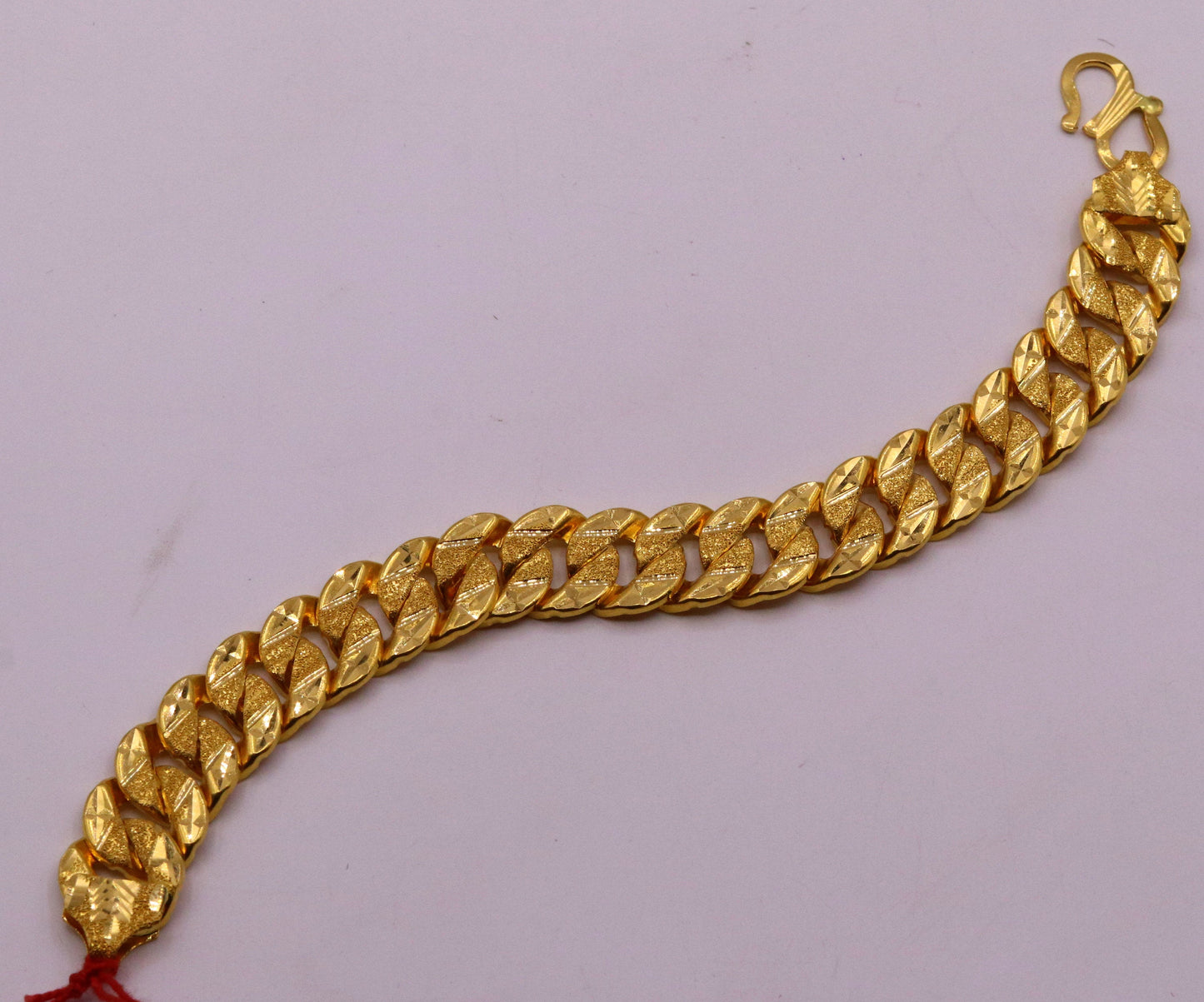 22kt yellow gold handmade gorgeous link chain diamond cut design bracelet jewelry hallmarked jewelry from india - TRIBAL ORNAMENTS