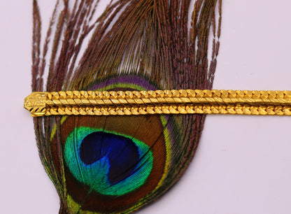 22kt yellow gold handmade gope chain bracelet amazing royal design certified bracelet unisex jewelry from Rajasthan India - TRIBAL ORNAMENTS