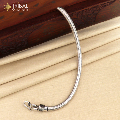 Sterling silver vintage snake chain bracelet with stylish design, unisex jewelry, 4.5mm thickness from TRIBAL ORNAMENTS.
