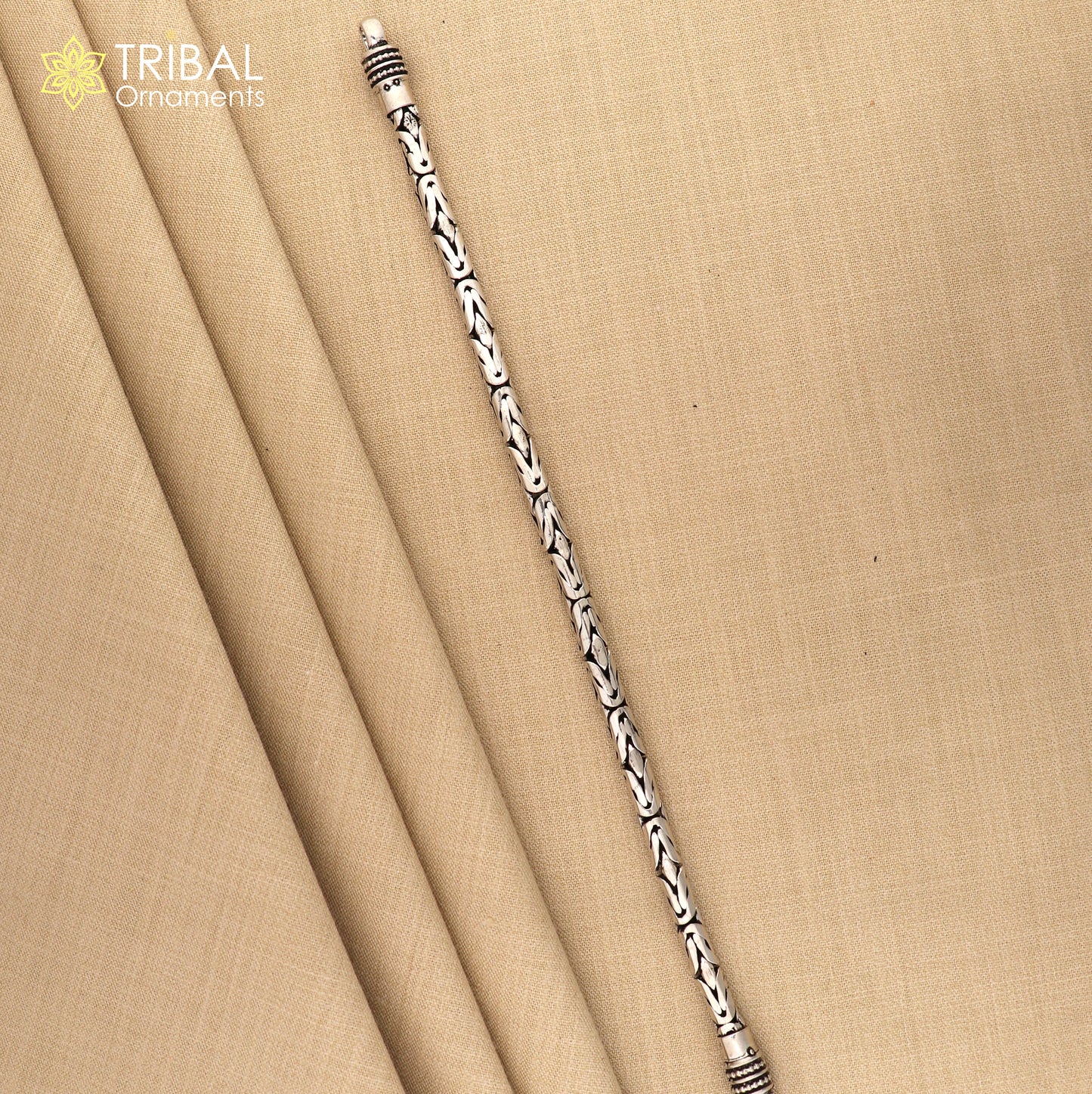 5mm solid men's vintage design 925 PURE silver handmade byzantine chain bracelet flexible bracelet unisex jewelry from india  sbr730 - TRIBAL ORNAMENTS