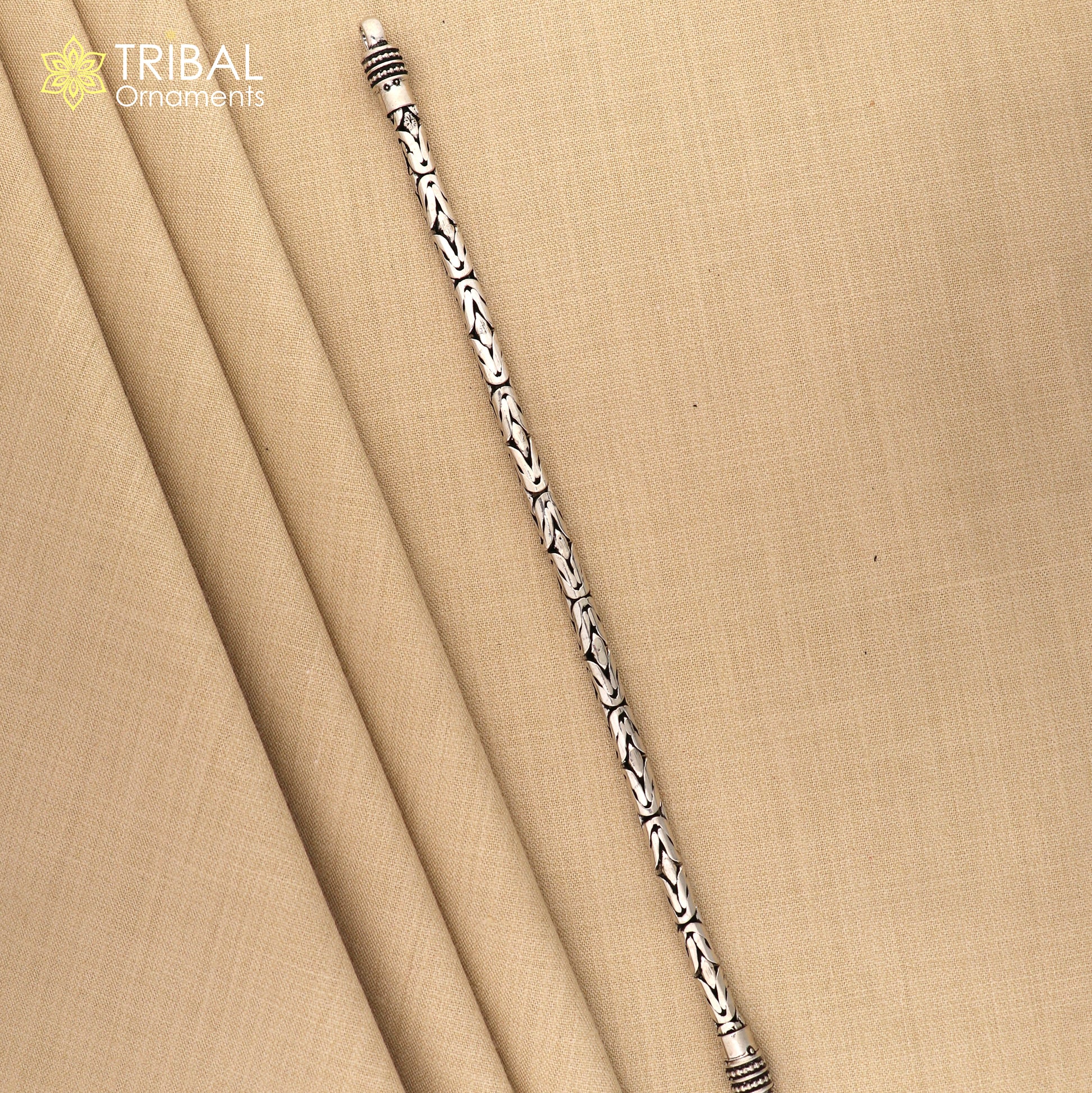 5mm solid men's vintage design 925 PURE silver handmade byzantine chain bracelet flexible bracelet unisex jewelry from india  sbr730 - TRIBAL ORNAMENTS