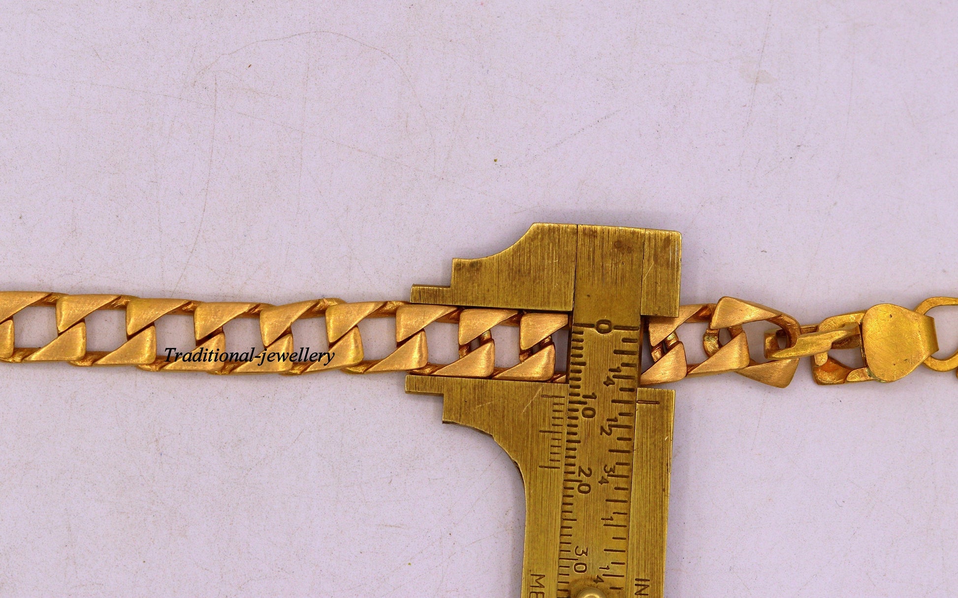 22kt yellow gold handmade solid Cuban chain bracelet, 9mm wide men's jewelry, hallmarked 916, by Tribal Ornaments.