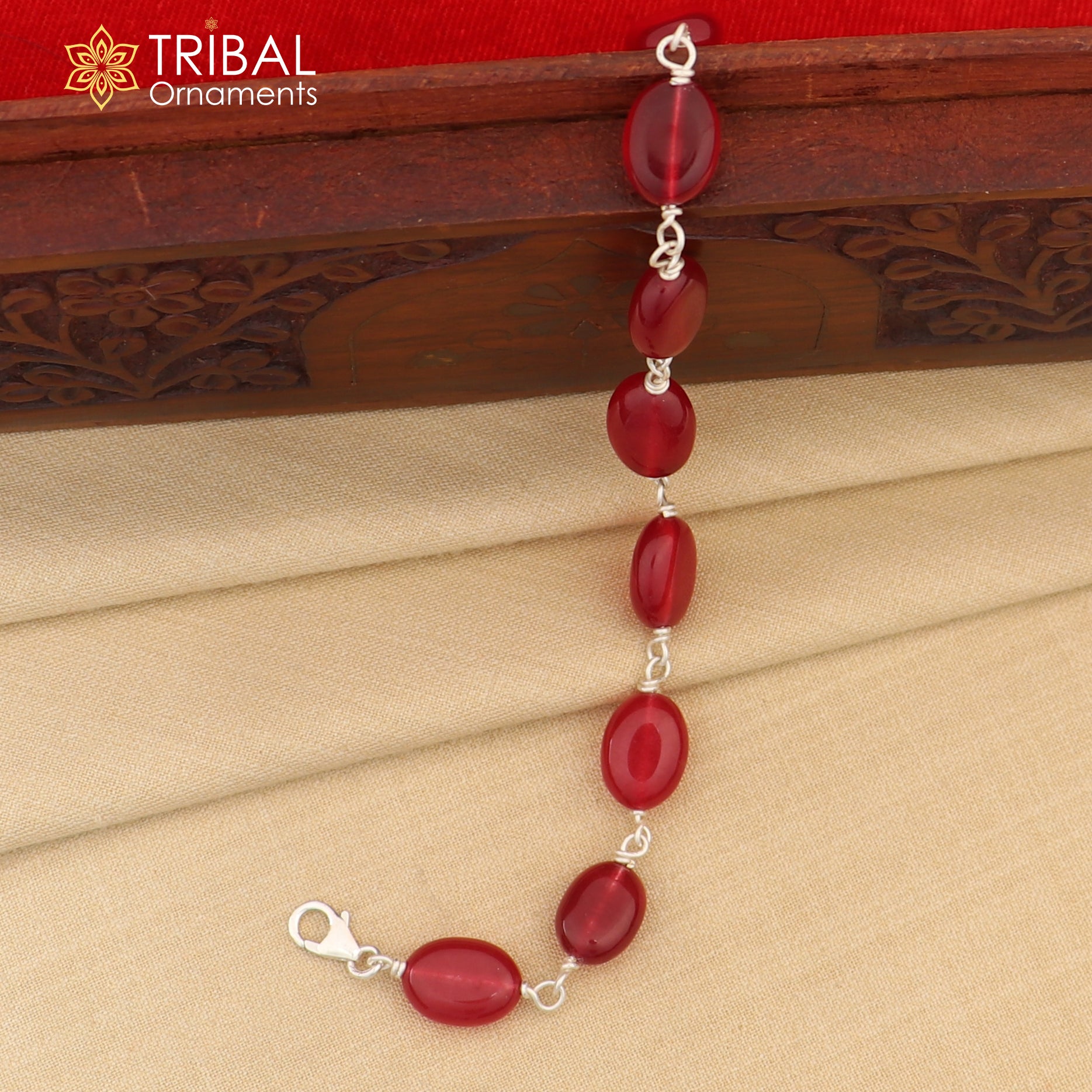 925 sterling silver handmade long bracelet, excellent oval shape jade red color gemstone unisex bracelet gifting jewelry nsbr186 - TRIBAL ORNAMENTS