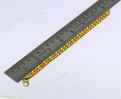 8"/8.5"/9" 22kt yellow gold custom unique stylish design fabulous flexible bracelet, best gift unisex personalized gold fancy jewelry br43 - TRIBAL ORNAMENTS