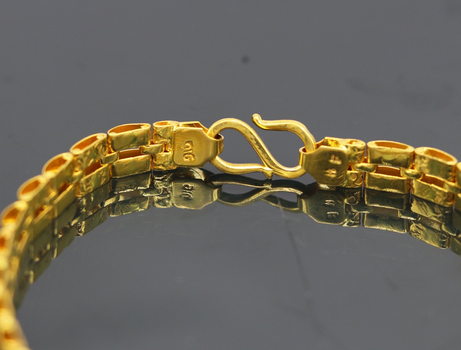 8"/8.5"/9" 22kt yellow gold custom unique stylish design fabulous flexible bracelet, best gift unisex personalized gold fancy jewelry br43 - TRIBAL ORNAMENTS