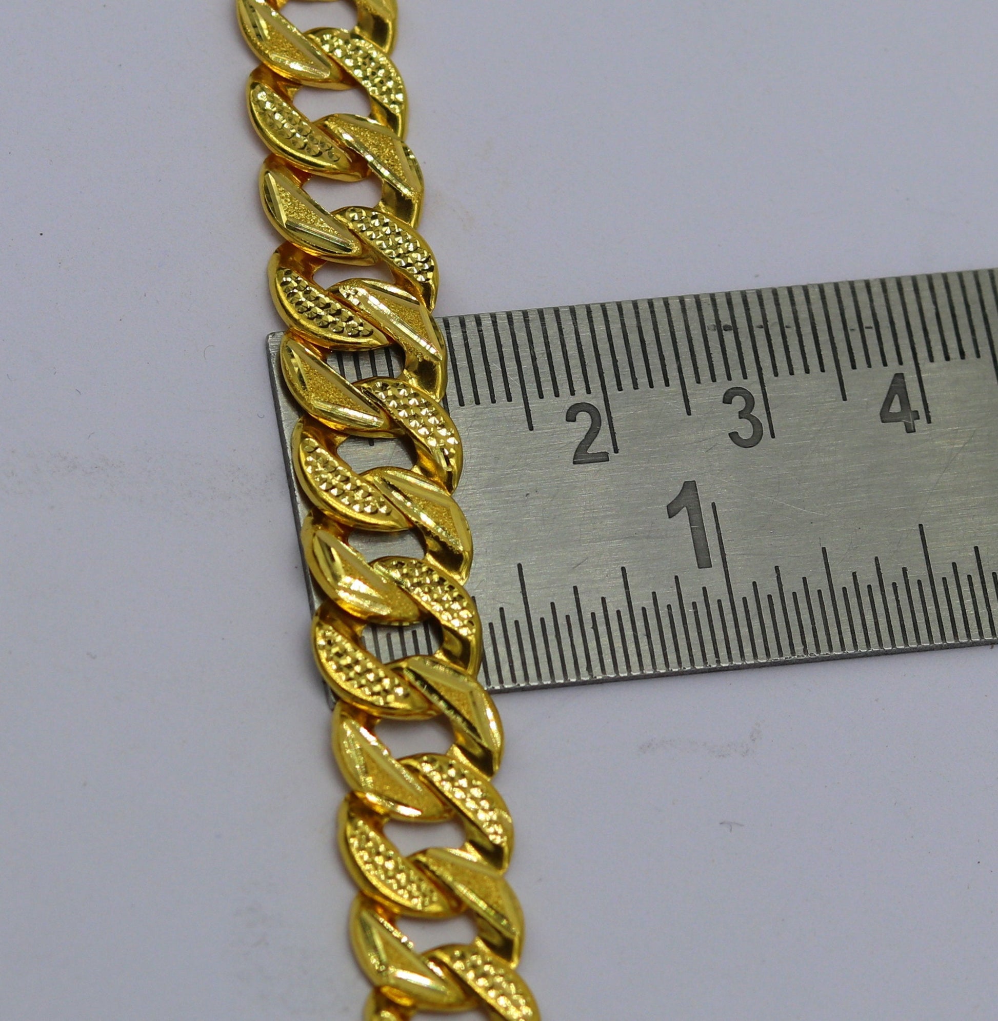 8"/8.5"/9" 22kt yellow gold custom stylish design fabulous flexible link bracelet, best gift unisex personalized gold fancy jewelry br44 - TRIBAL ORNAMENTS