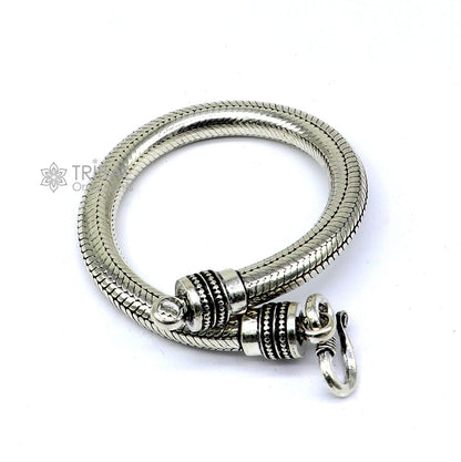 8mm  925 sterling silver handmade amazing inches snake chain flexible unisex bracelet jewelry from Rajasthan india sbr743 - TRIBAL ORNAMENTS