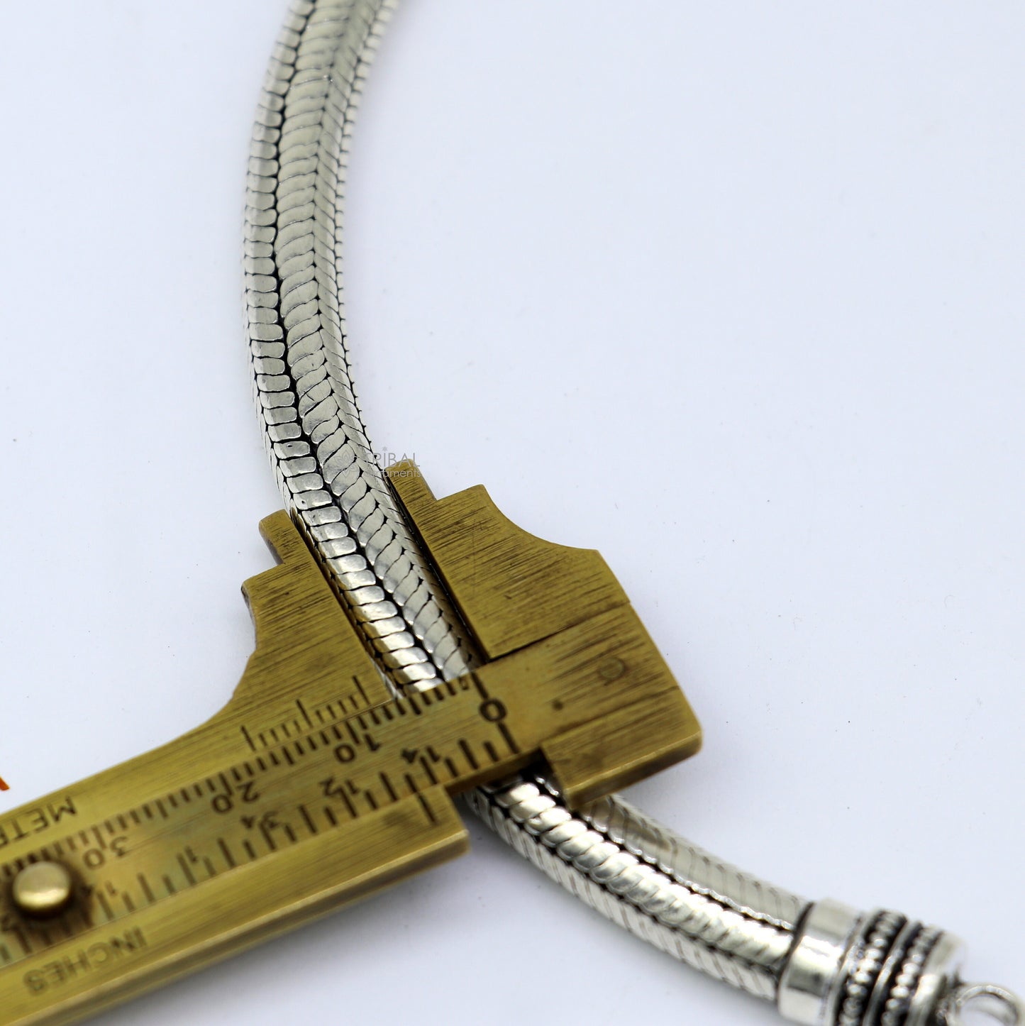 8mm  925 sterling silver handmade amazing inches snake chain flexible unisex bracelet jewelry from Rajasthan india sbr743 - TRIBAL ORNAMENTS