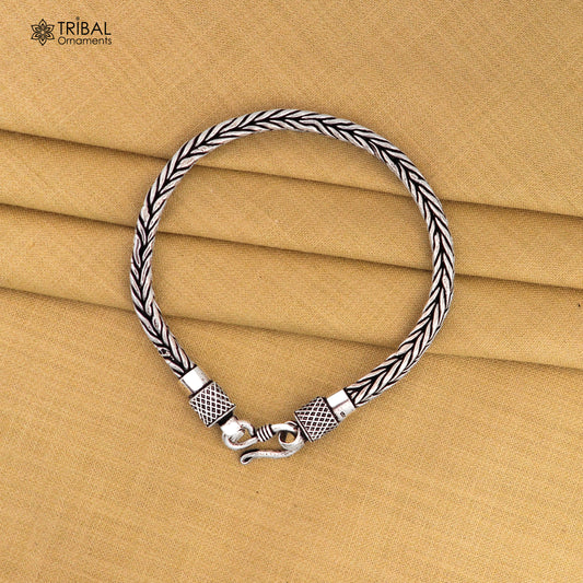 8"/ 8.5" 5mm 925 sterling silver wheat design chain bracelet unisex jewelry sbr767 - TRIBAL ORNAMENTS