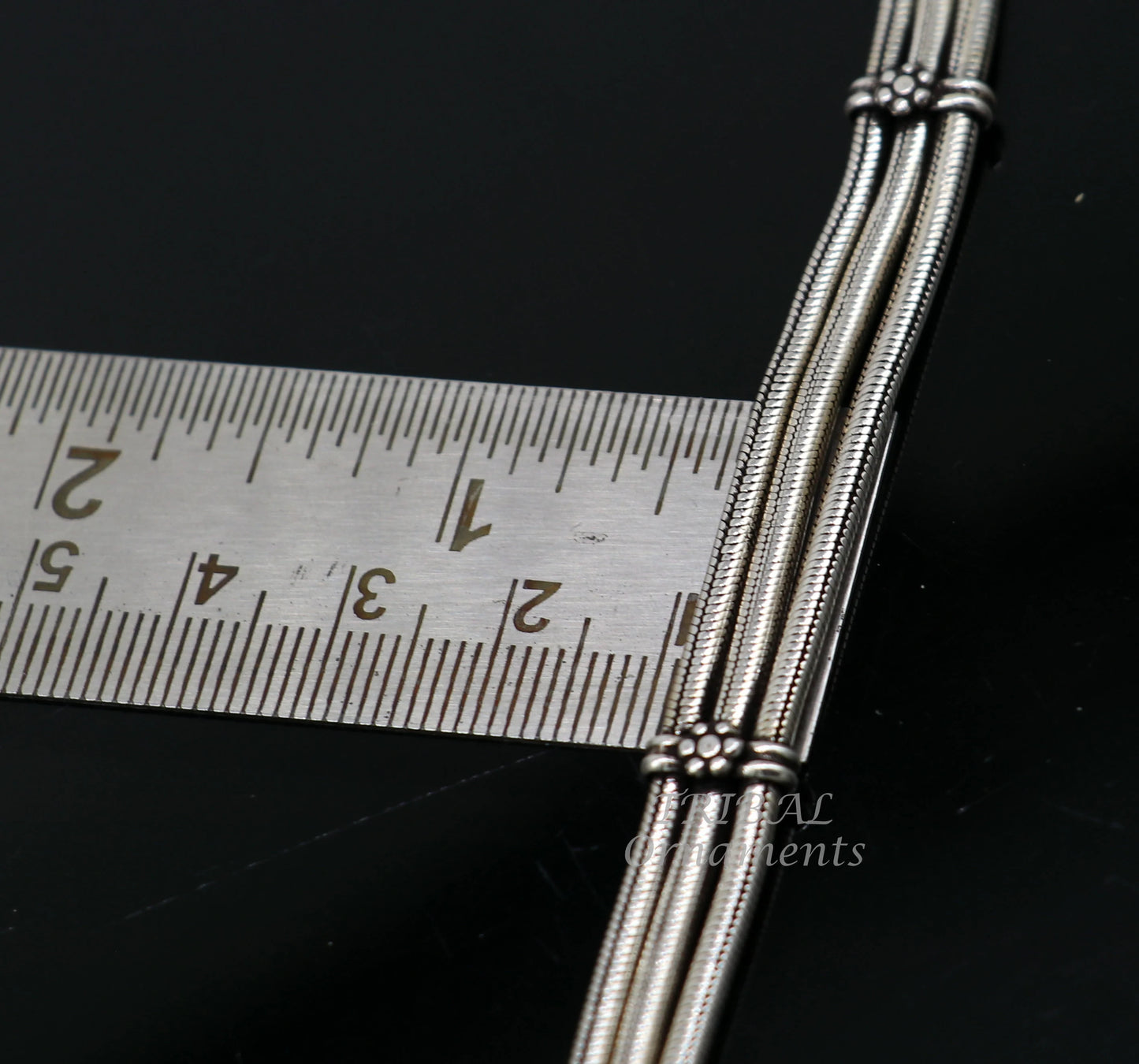 925 sterling silver 3 line snake chain vintage design bracelet, unisex jewelry sbr140 - TRIBAL ORNAMENTS