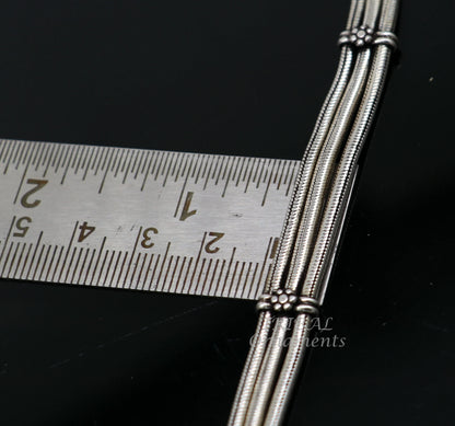 925 sterling silver 3 line snake chain vintage design bracelet, unisex jewelry sbr140 - TRIBAL ORNAMENTS