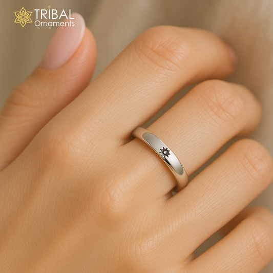 Sun moon couple shiny stylish ring 925 sterling silver unisex ring Jewelry sr799 - TRIBAL ORNAMENTS