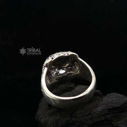 92.5% sterling silver handmade king leopard face for men's and boys gifting, stylish luxury lion ring  sr710 - TRIBAL ORNAMENTS