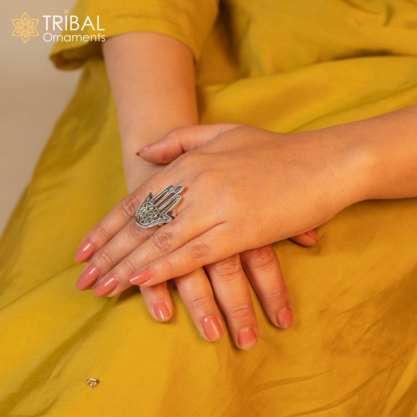 925 sterling silver hand design stylish ring Jewelry sr773 - TRIBAL ORNAMENTS