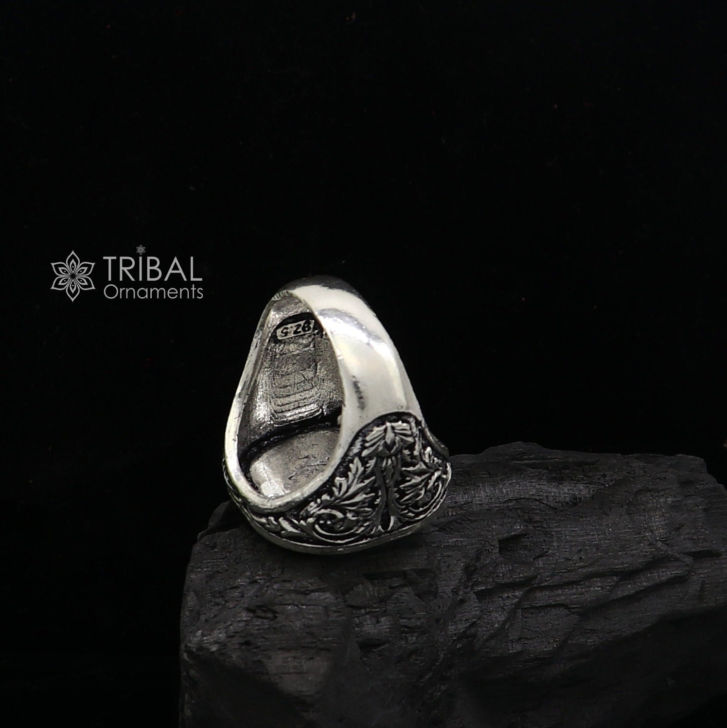 92.5% sterling silver handmade king lion head face high quality unique ring band for gifting, stylish luxury lion ring  sr708 - TRIBAL ORNAMENTS
