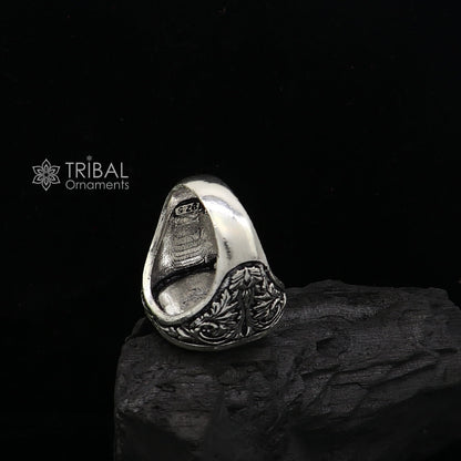 92.5% sterling silver handmade king lion head face high quality unique ring band for gifting, stylish luxury lion ring  sr708 - TRIBAL ORNAMENTS