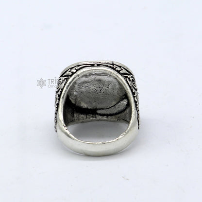 92.5% sterling silver handmade king lion head face high quality unique ring band for gifting, stylish luxury lion ring  sr708 - TRIBAL ORNAMENTS