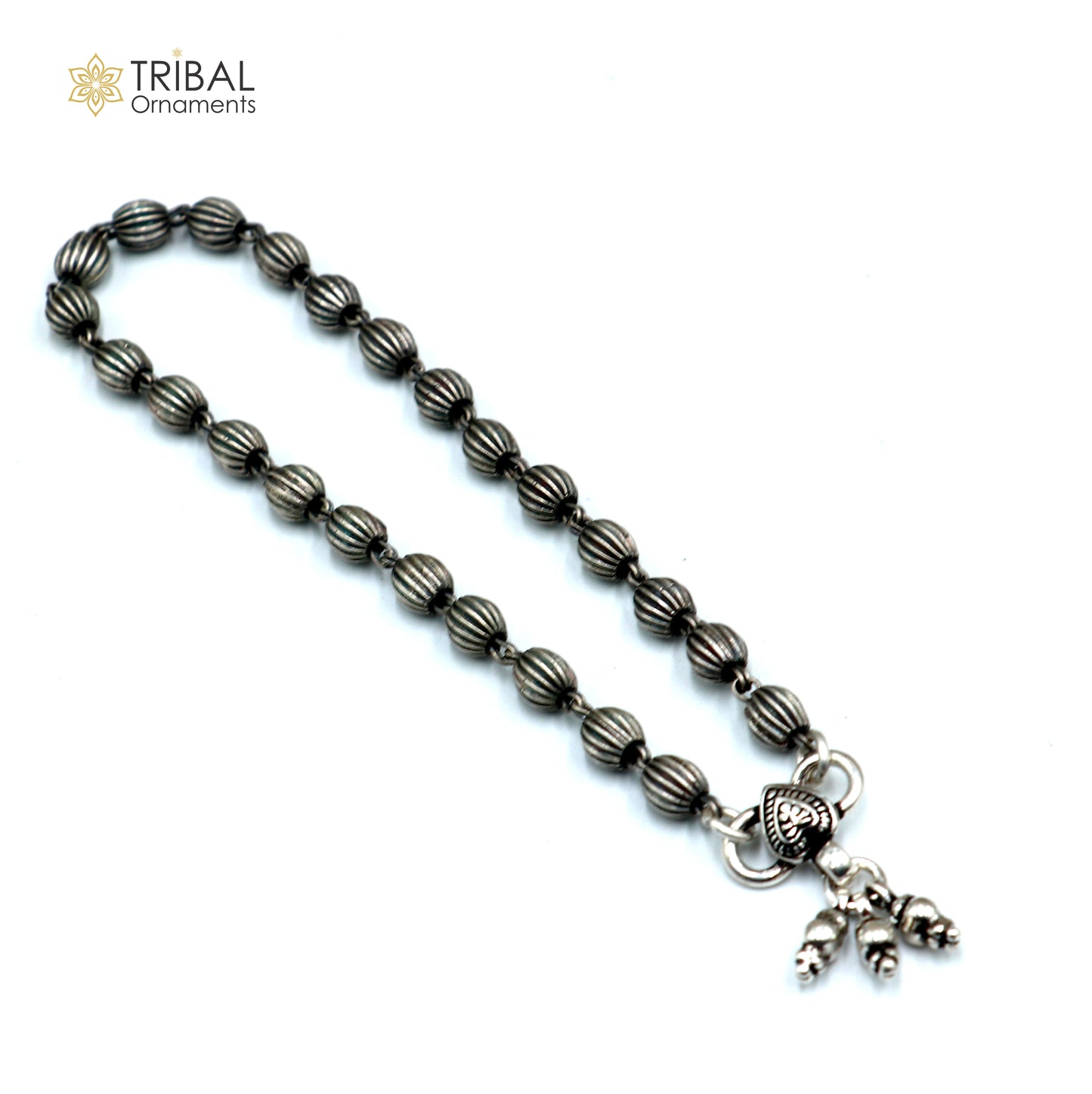 5mm 925 sterling silver beaded/ball chain anklet bracelet light weight jewelry ank715 - TRIBAL ORNAMENTS