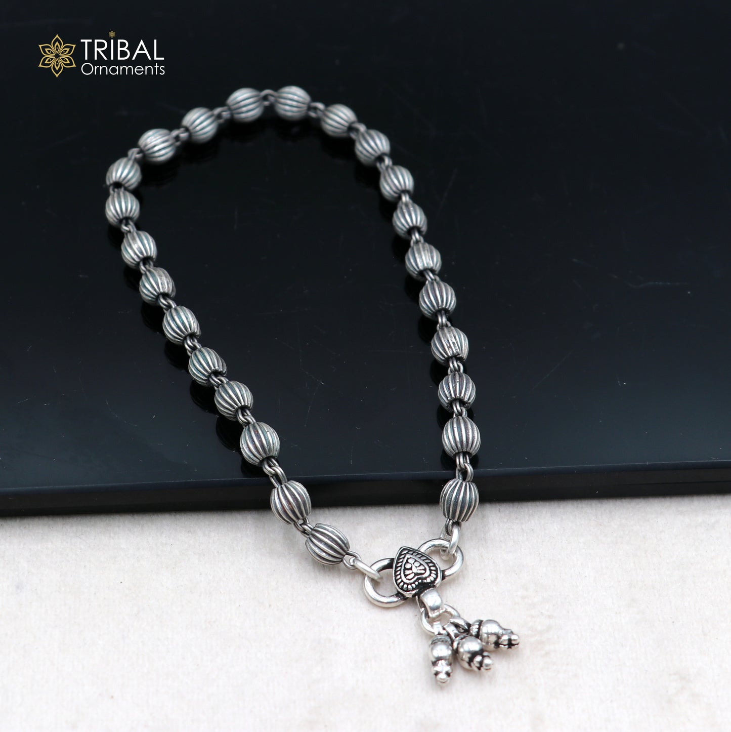 5mm 925 sterling silver beaded/ball chain anklet bracelet light weight jewelry ank715 - TRIBAL ORNAMENTS