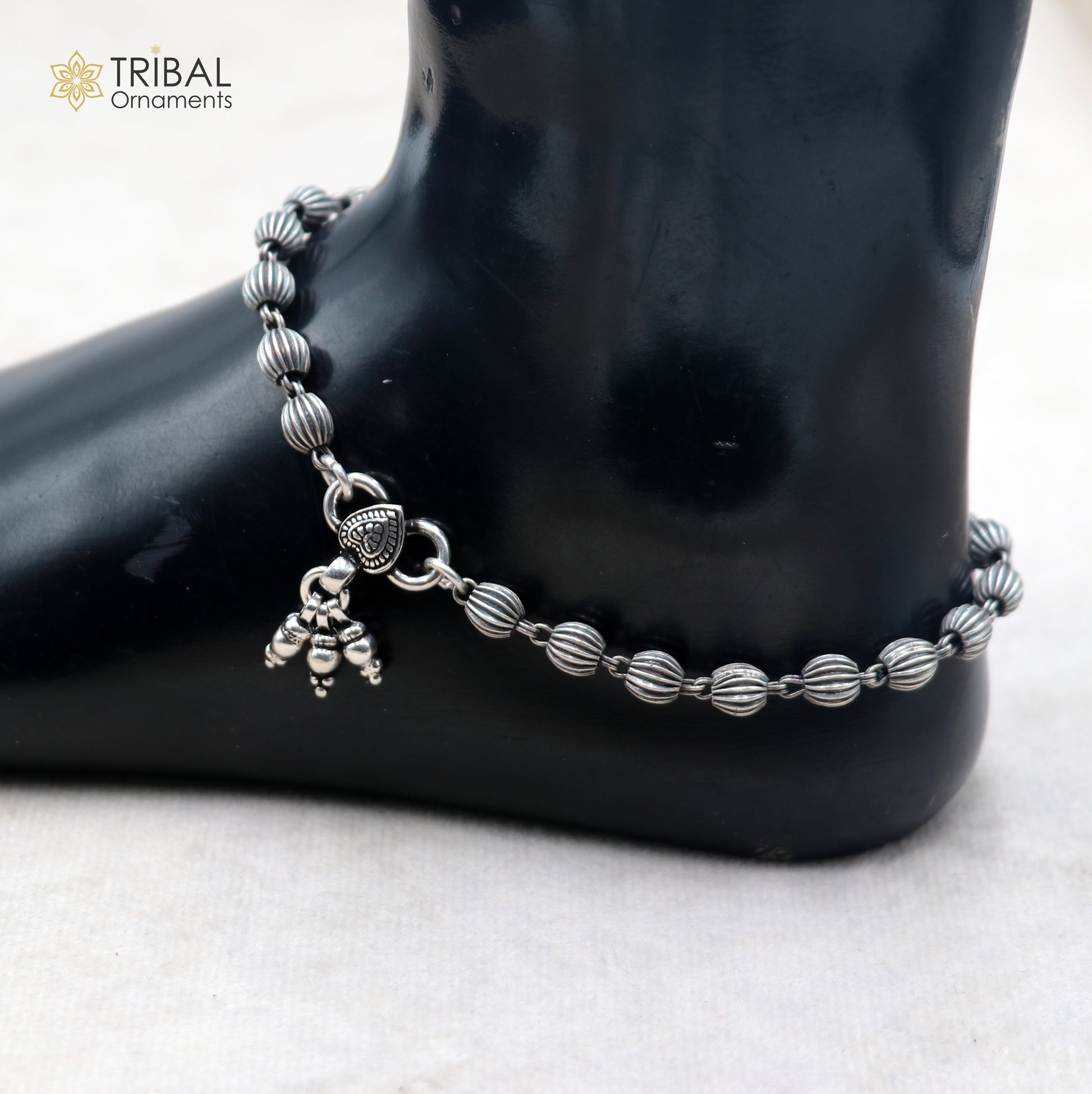 5mm 925 sterling silver beaded/ball chain anklet bracelet light weight jewelry ank715 - TRIBAL ORNAMENTS