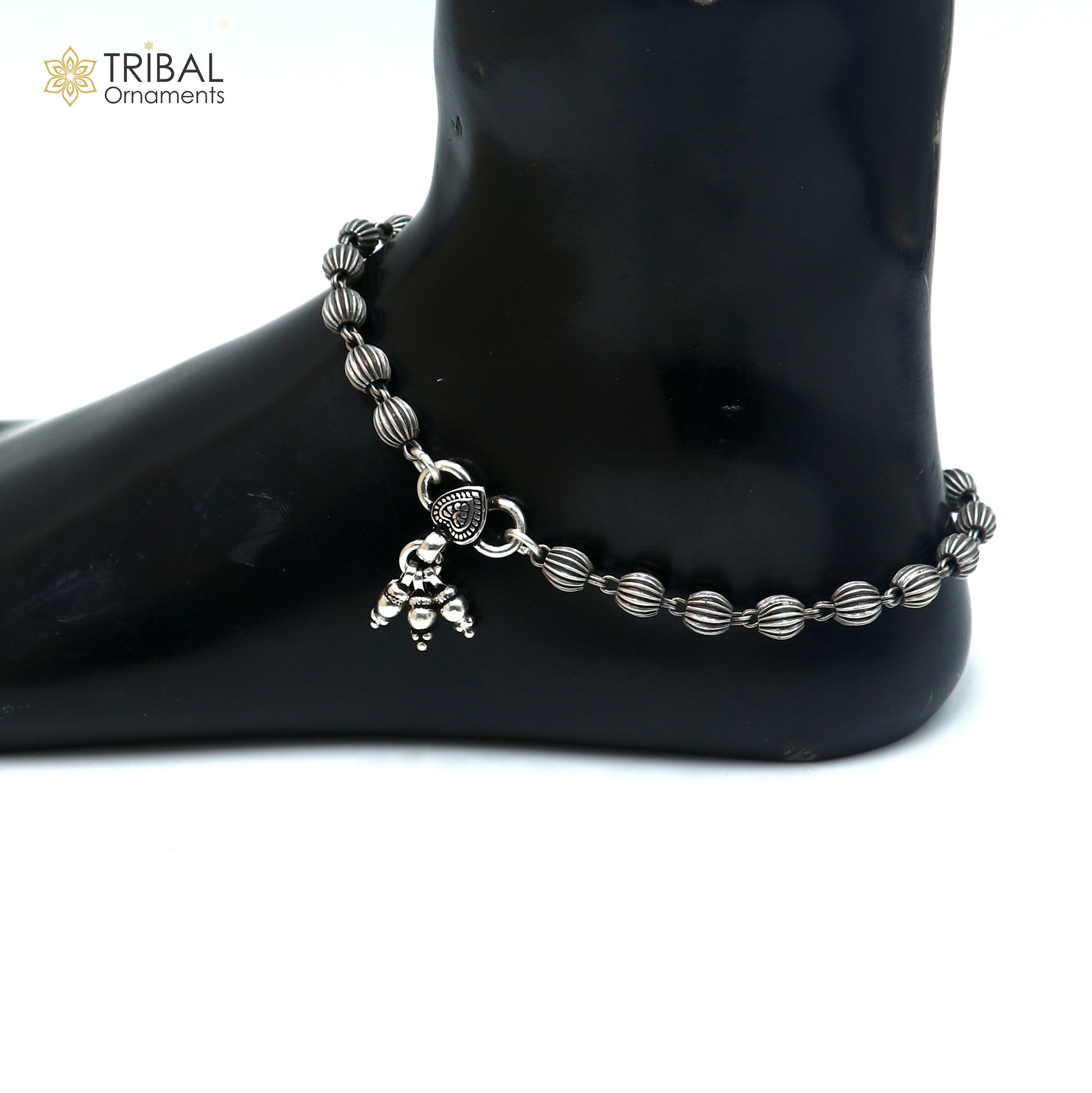 5mm 925 sterling silver beaded/ball chain anklet bracelet light weight jewelry ank715 - TRIBAL ORNAMENTS