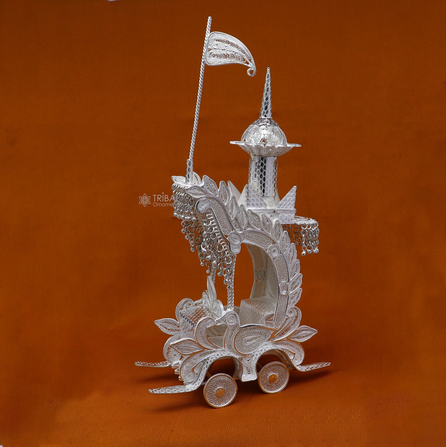 925 sterling silver lord Krishna rath/ silver horse cart for Laddu Gopala su1322 - TRIBAL ORNAMENTS