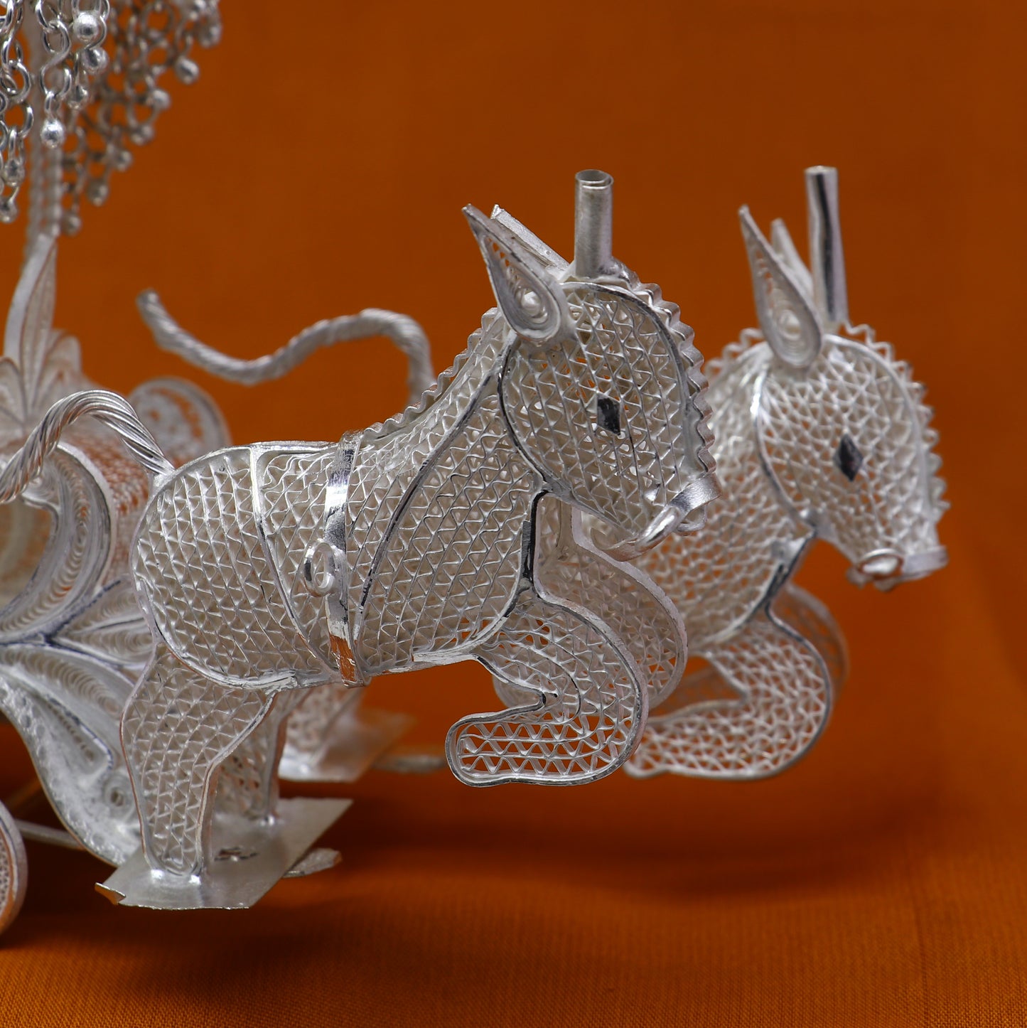 925 sterling silver lord Krishna rath/ silver horse cart for Laddu Gopala su1322 - TRIBAL ORNAMENTS