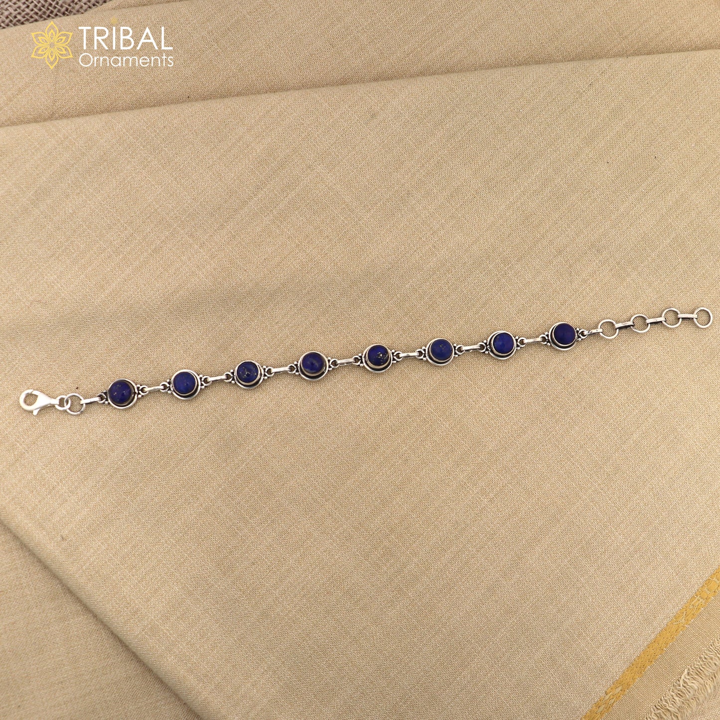 925 sterling silver multi color stone unisex stone bracelet sbr773 - TRIBAL ORNAMENTS