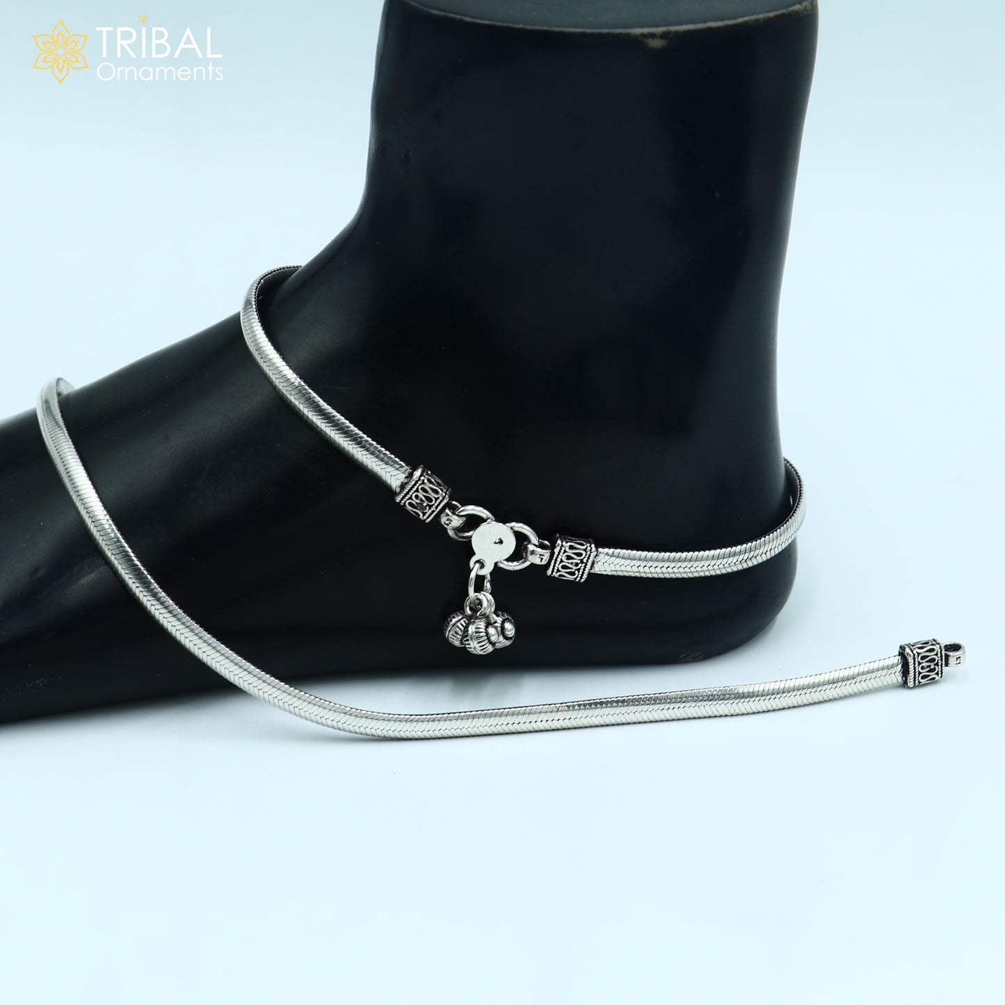 10.5" 925 sterling silver handmade stylish chain anklets foot bracelet ,ankle bracelet belly dance jewelry ank713 - TRIBAL ORNAMENTS
