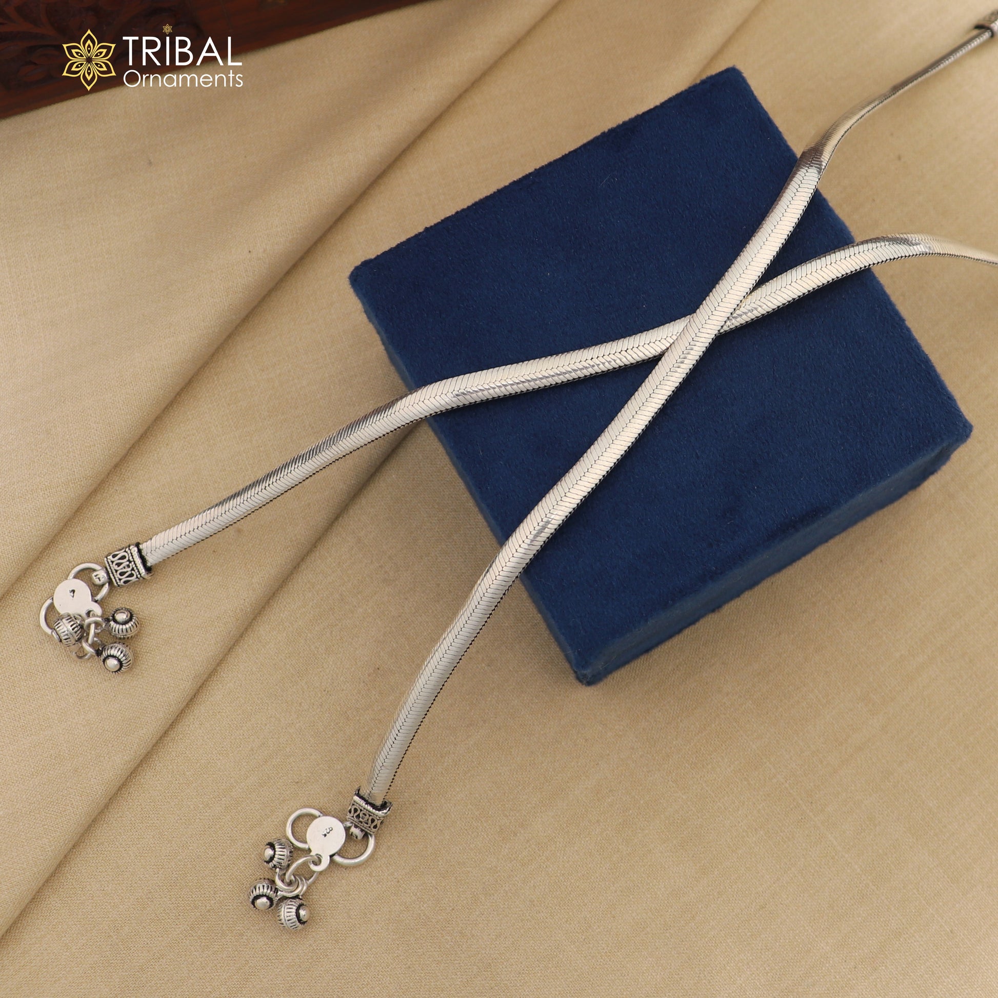 10.5" 925 sterling silver handmade stylish chain anklets foot bracelet ,ankle bracelet belly dance jewelry ank713 - TRIBAL ORNAMENTS