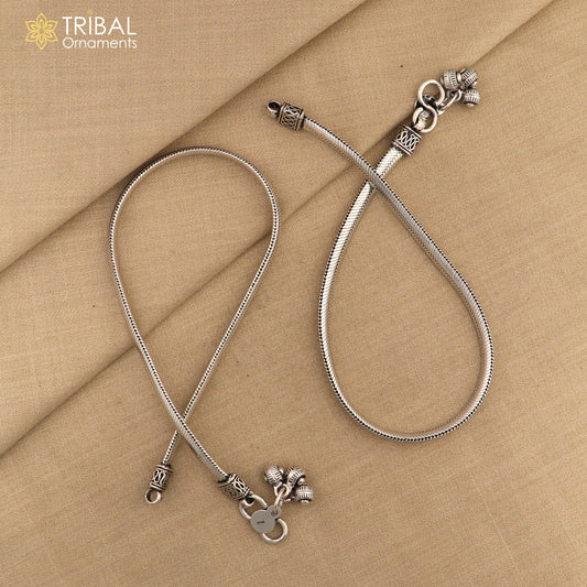 10.5" 925 sterling silver handmade stylish chain anklets foot bracelet ,ankle bracelet belly dance jewelry ank713 - TRIBAL ORNAMENTS