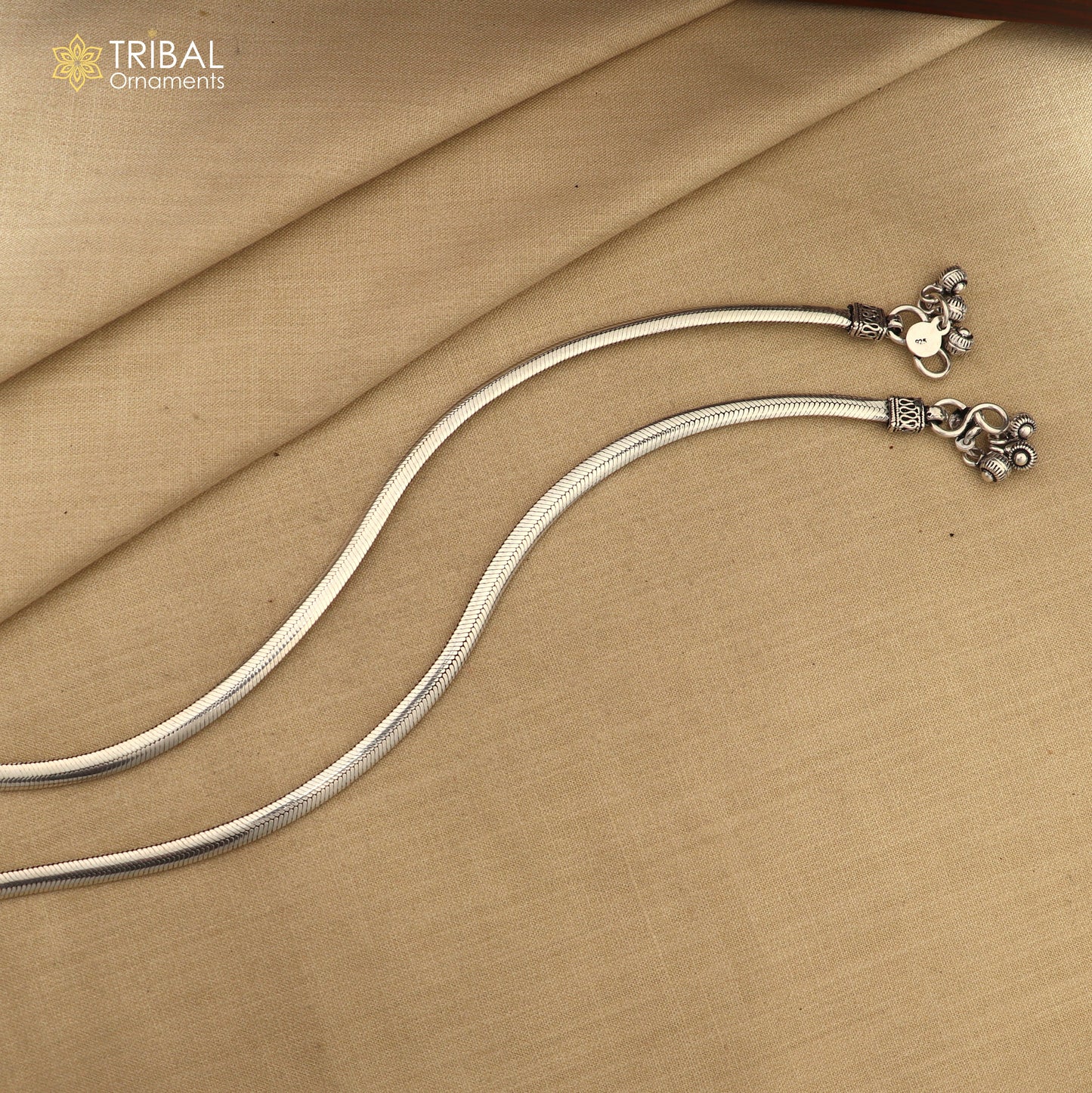 10.5" 925 sterling silver handmade stylish chain anklets foot bracelet ,ankle bracelet belly dance jewelry ank713 - TRIBAL ORNAMENTS