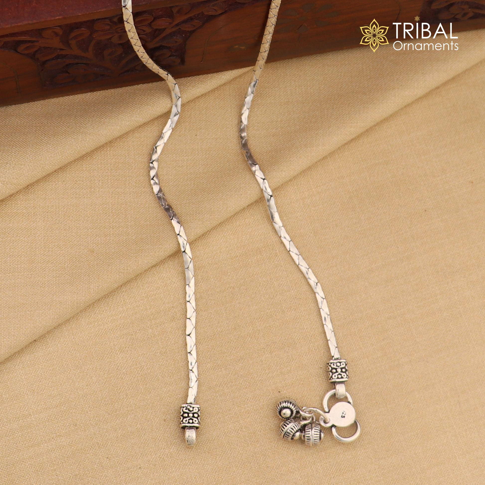 10.5" 925 sterling silver handmade stylish chain anklets foot bracelet ,ankle bracelet belly dance jewelry ank714 - TRIBAL ORNAMENTS