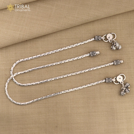 10.5" 925 sterling silver handmade stylish chain anklets foot bracelet ,ankle bracelet belly dance jewelry ank714 - TRIBAL ORNAMENTS