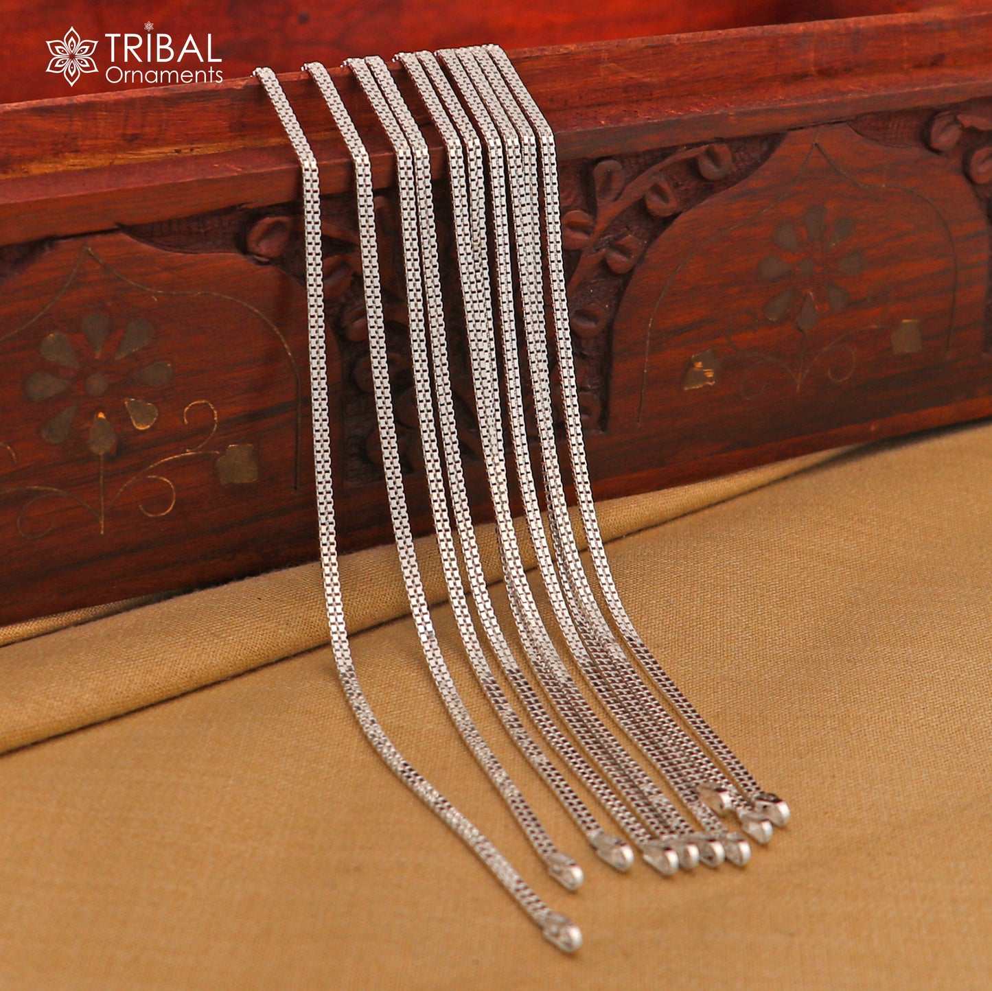10.5" 925 sterling silver stylish chain anklets foot bracelet ,ankle bracelet belly dance jewelry ank742 - TRIBAL ORNAMENTS