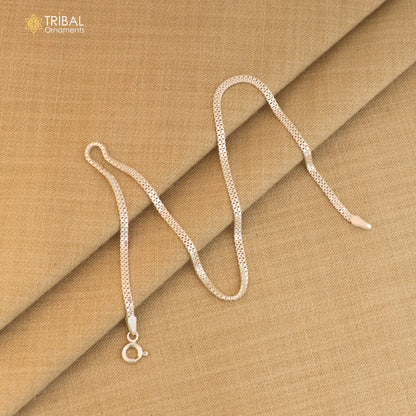 Sterling silver 10.5-inch stylish chain anklet foot bracelet with intricate design, perfect for belly dance jewelry by Tribal Ornaments.