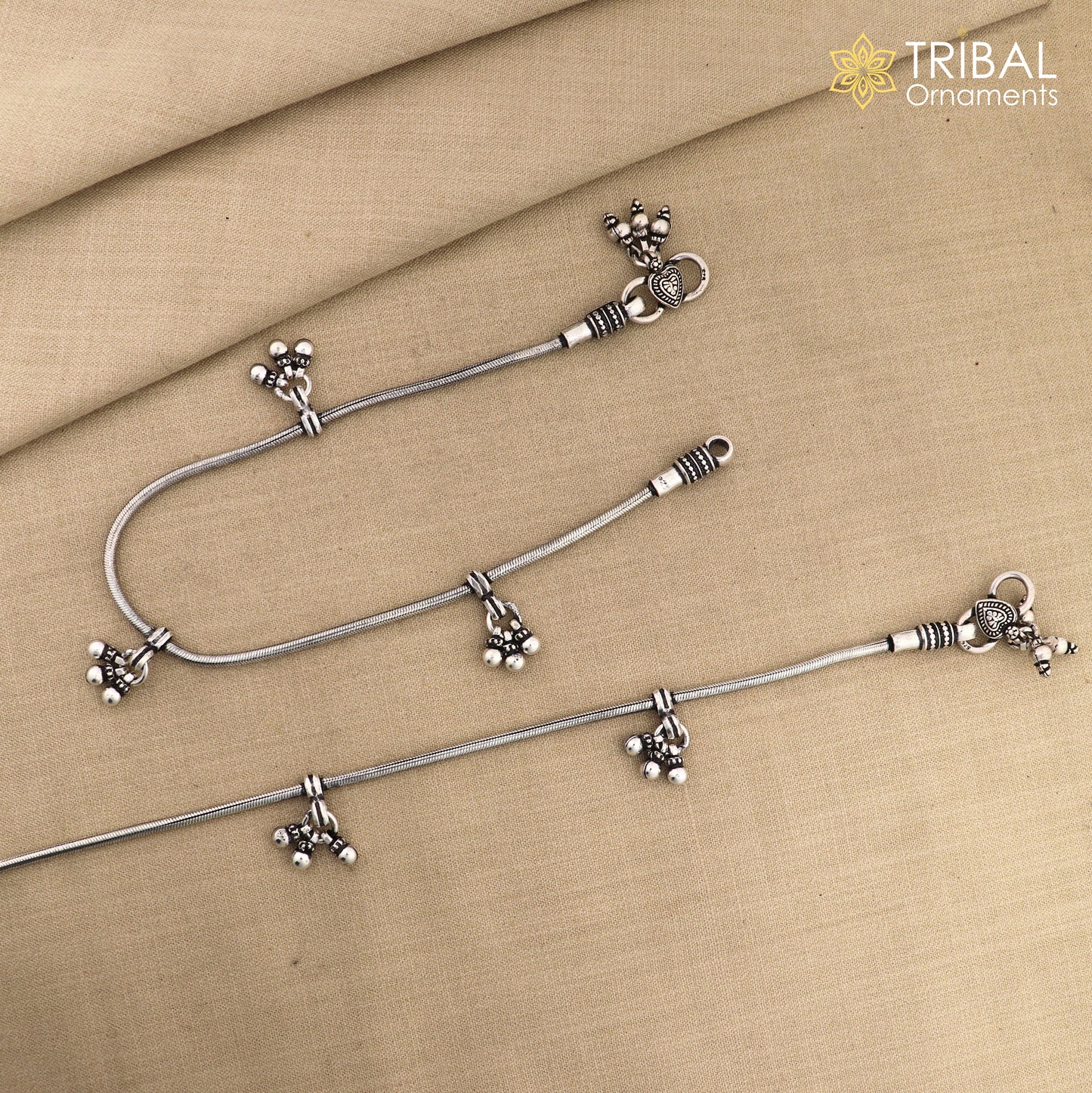 11 inches 925 sterling silver snake chain anklets foot bracelet belly dance jewelry ank466 - TRIBAL ORNAMENTS