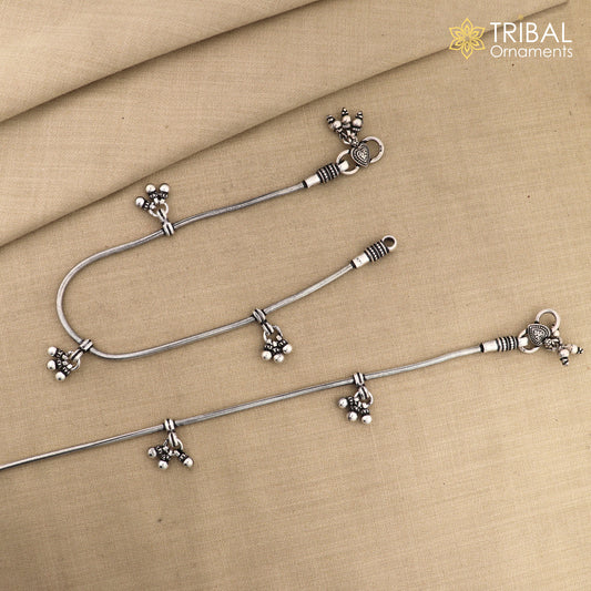 11 inches 925 sterling silver snake chain anklets foot bracelet belly dance jewelry ank466 - TRIBAL ORNAMENTS