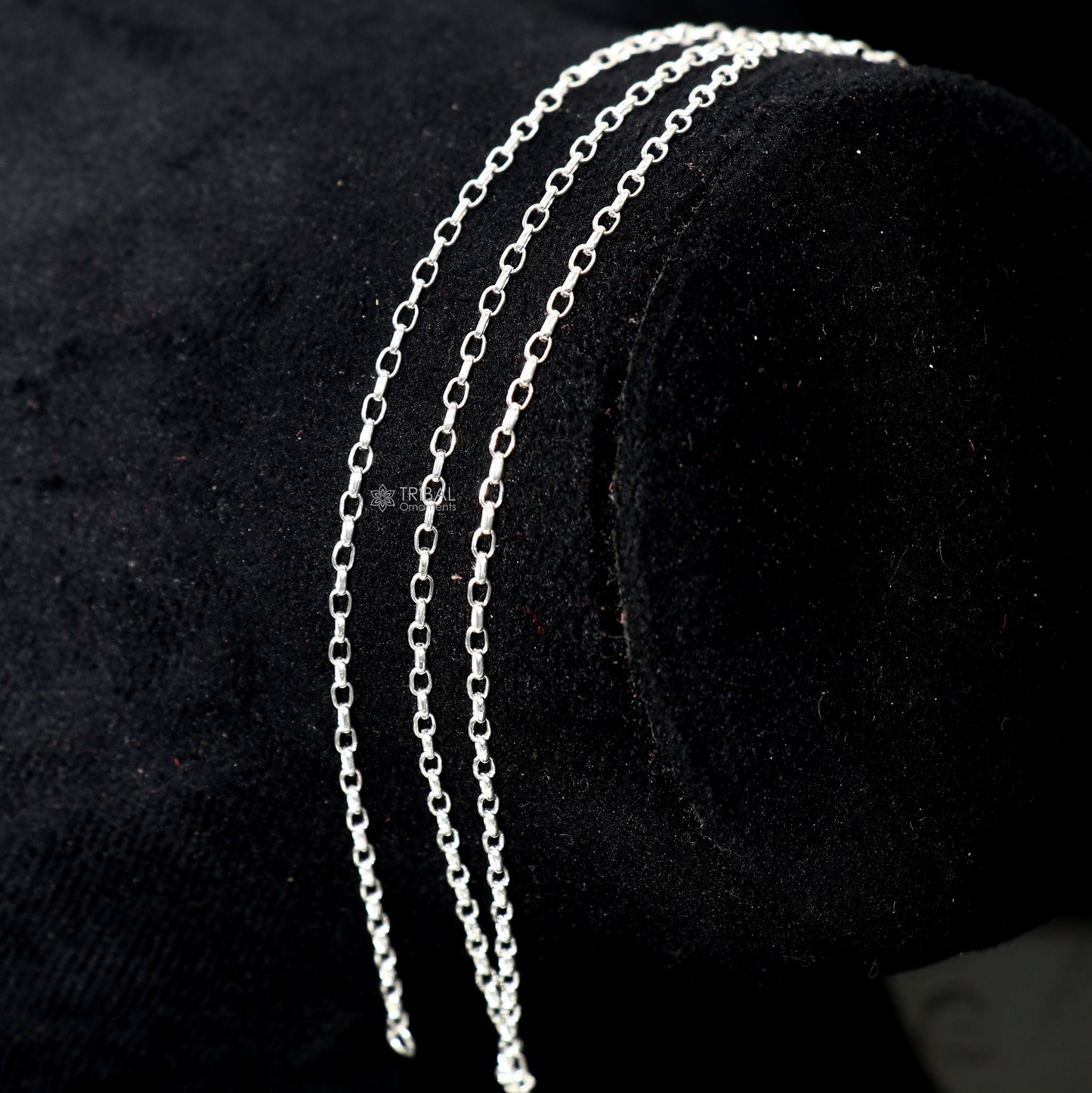 1.5mm 925 sterling silver Rolo chain for kids, bright silver trendy style, suitable for boys and girls, handmade jewelry.