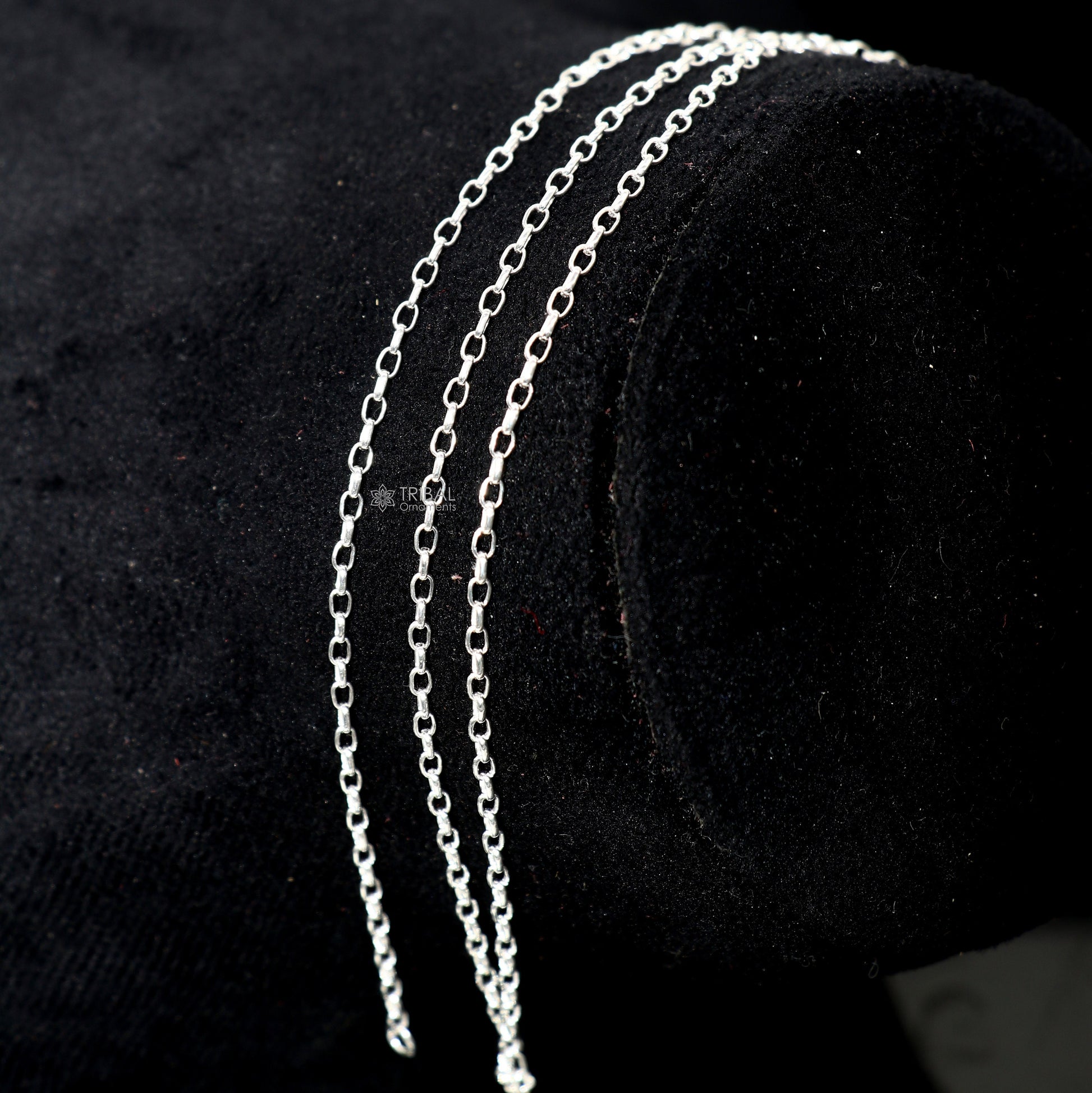1.5mm 925 sterling silver Rolo chain for kids, bright silver trendy style, suitable for boys and girls, handmade jewelry.