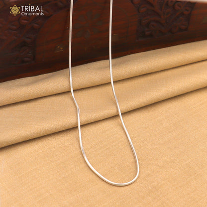 1mm 16-inch sterling silver snake chain for kids and girls, handmade trendy jewelry by TRIBAL ORNAMENTS.
