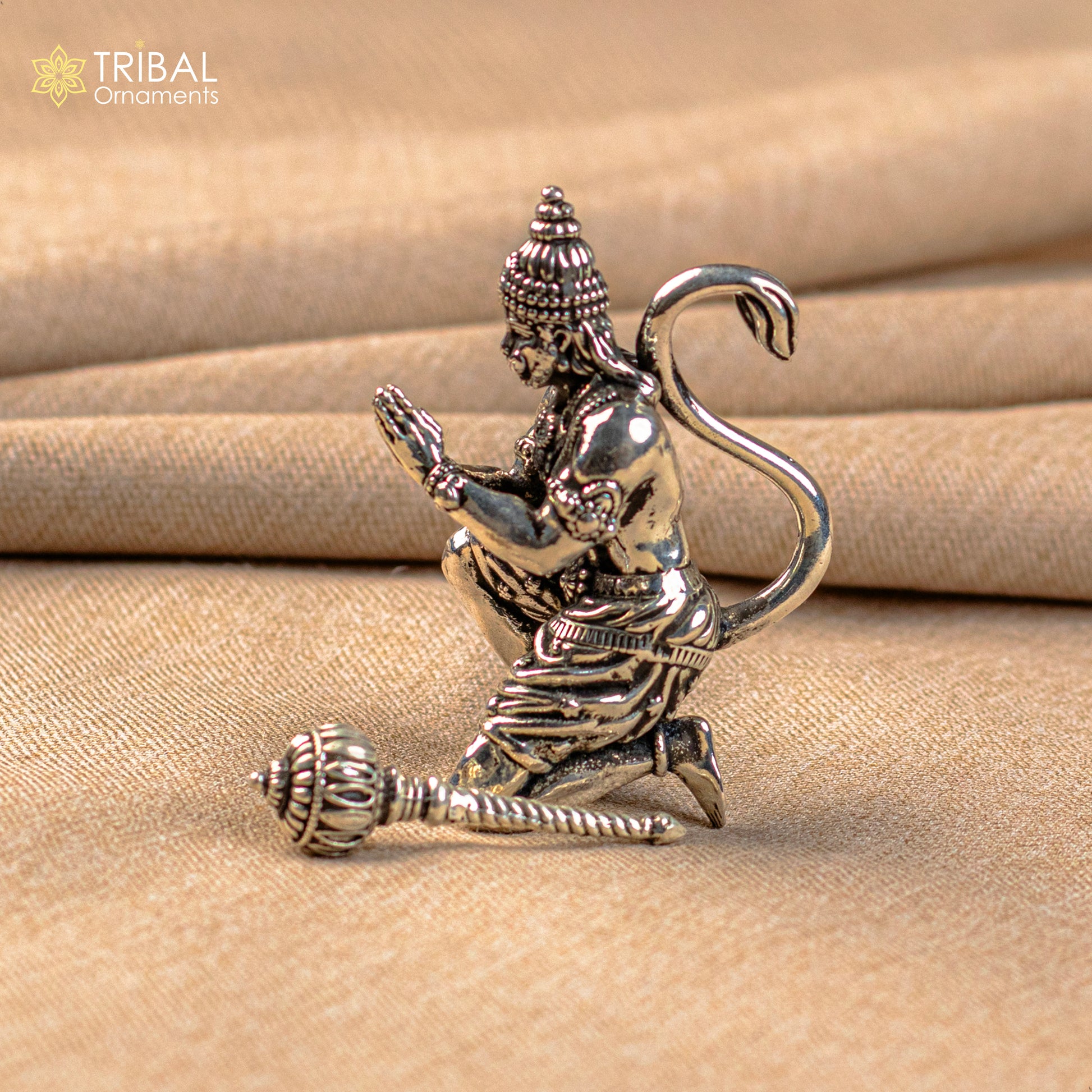 2.5" 925 silver handmade Lord hanuman statue, best puja or gifting god hanuman statue sculpture home temple puja art figurine art619 - TRIBAL ORNAMENTS