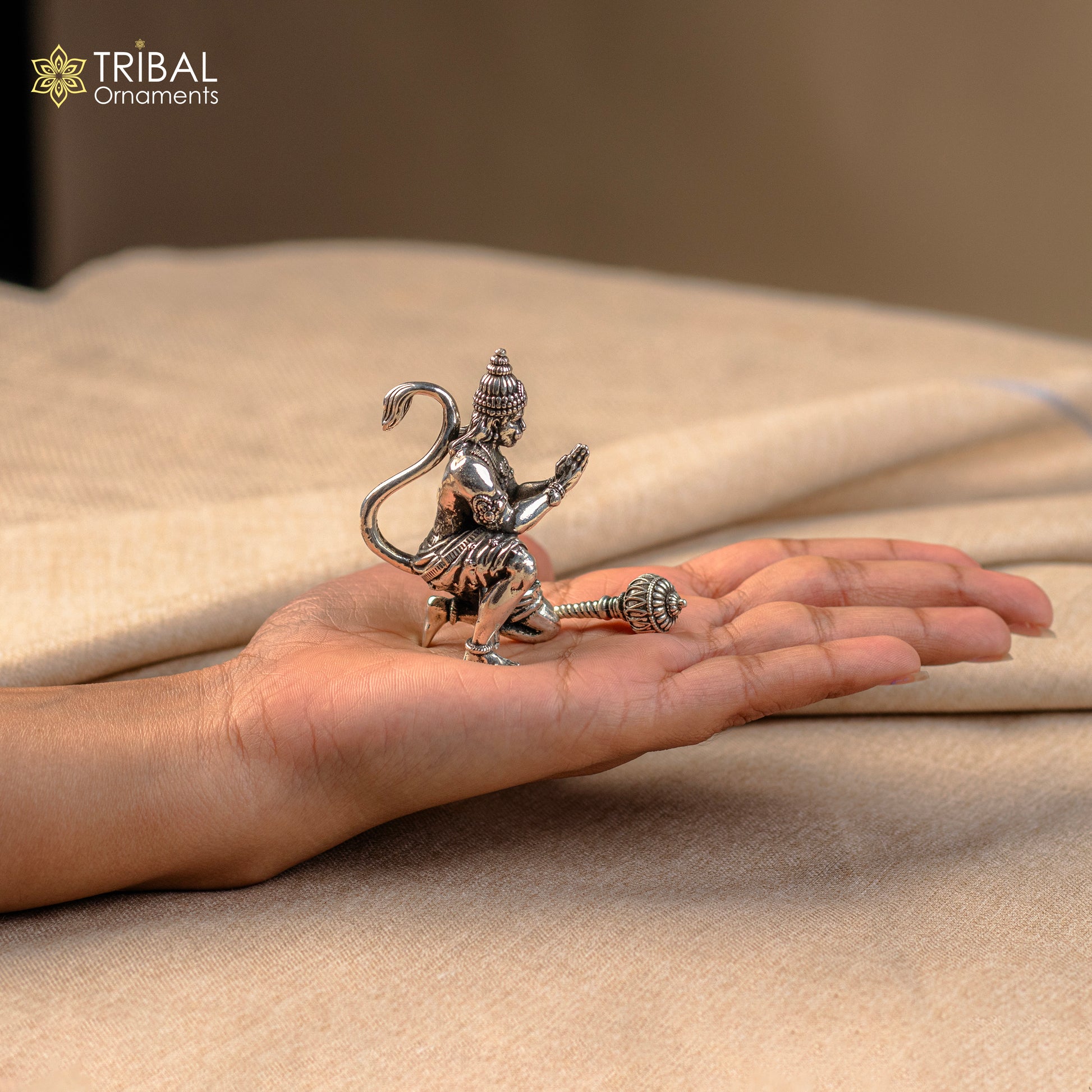 2.5" 925 silver handmade Lord hanuman statue, best puja or gifting god hanuman statue sculpture home temple puja art figurine art619 - TRIBAL ORNAMENTS