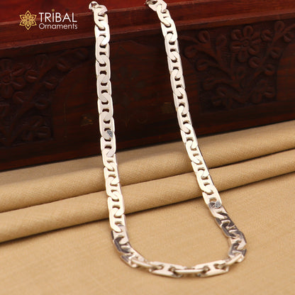 20-inch 3.5mm sterling silver Nawabi chain by Tribal Ornaments, stylish handmade unisex jewelry with intricate design.