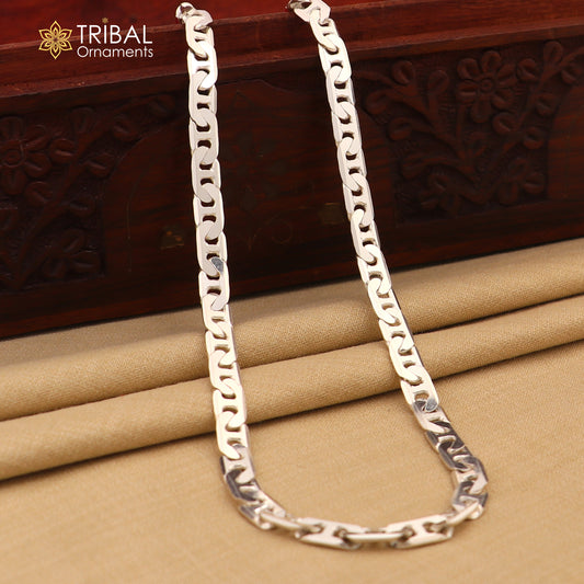 20" 3.5 MM 925 sterling silver handmade solid fancy stylish silver chain necklace Nawabi chain best gifting jewelry from India ch229 - TRIBAL ORNAMENTS