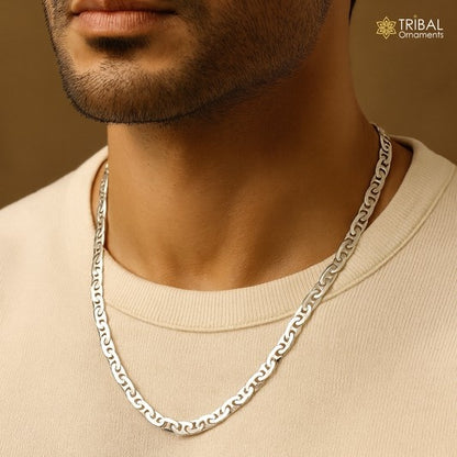 20-inch 3.5mm sterling silver Nawabi chain by Tribal Ornaments, stylish handmade unisex jewelry, perfect for gifting.