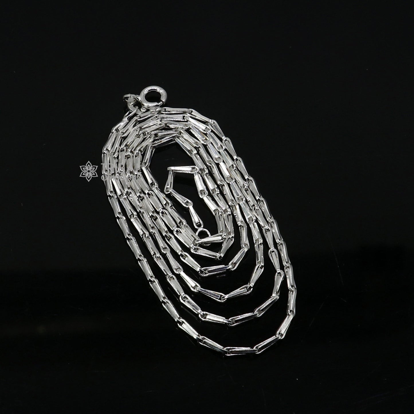 24 inches 1.5mm handmade unique chain 925 sterling silver chain, plain bright silver trendy style boy's girls chain ch595 - TRIBAL ORNAMENTS