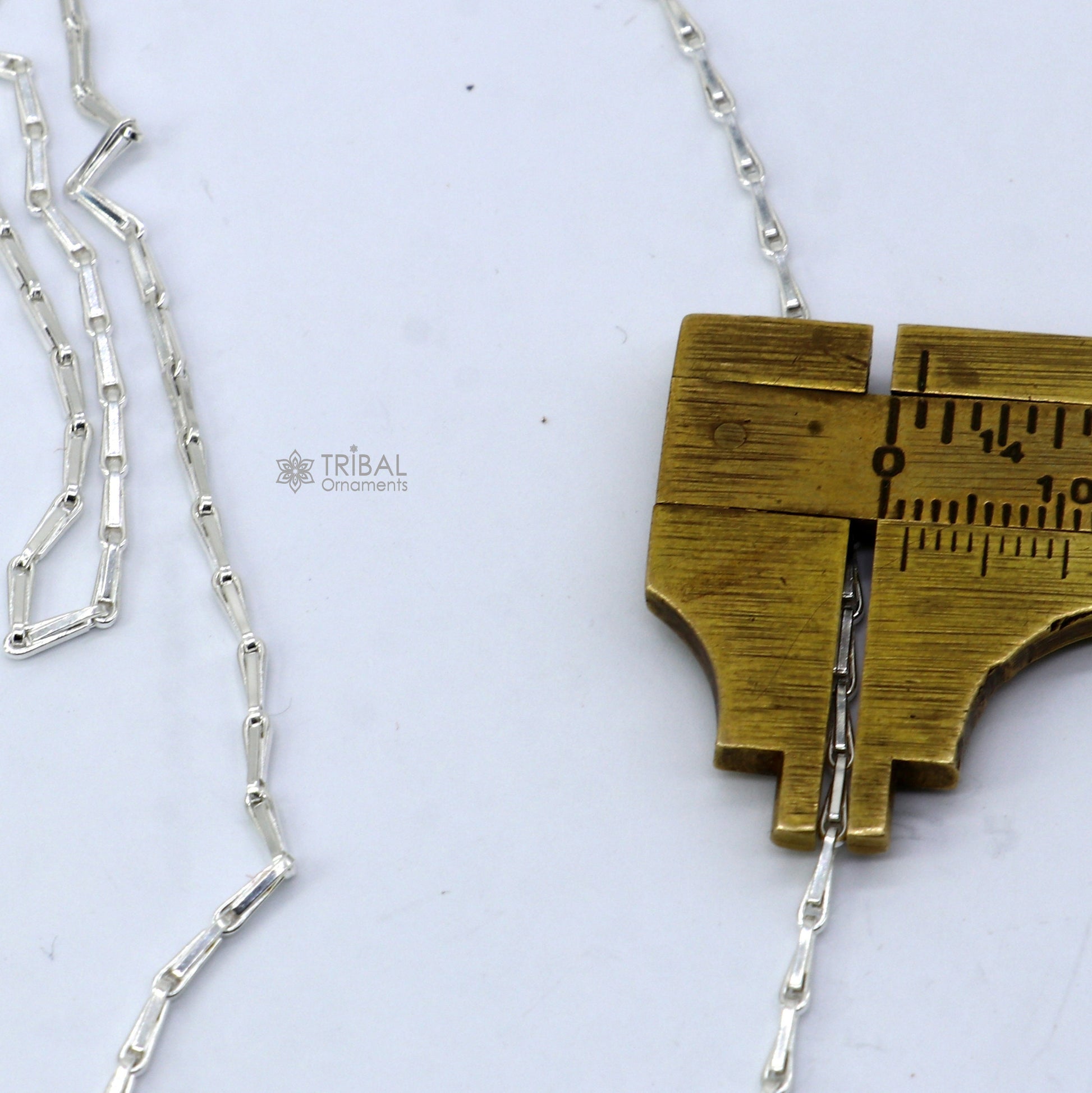 24 inches 1.5mm handmade unique chain 925 sterling silver chain, plain bright silver trendy style boy's girls chain ch595 - TRIBAL ORNAMENTS